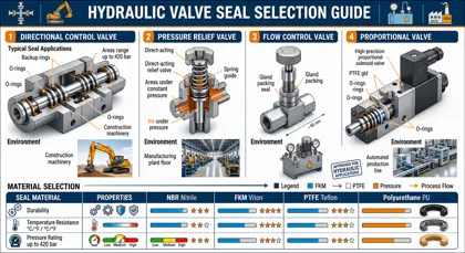 Hydraulic Valve Seal Selection Guide: Materials, Pressure Ratings & Industrial Applications