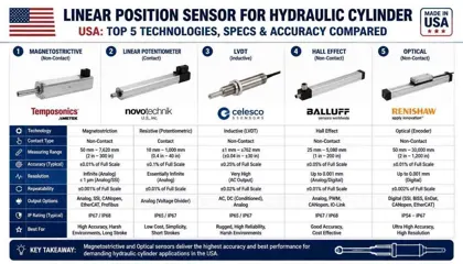 Linear Position Sensor for Hydraulic Cylinder USA: Top 5 Technologies, Specs & Accuracy Compared